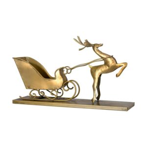 ΜΕΤΑΛΛΙΚΟ ΔΙΑΚΟΣΜΗΤΙΚΟ ΤΑΡΑΝΔΟΣ ΜΕ ΕΛΚΗΘΡΟ Fylliana FL1991 ΧΡΥΣΟ ΧΡΩΜΑ 38x10x22εκ