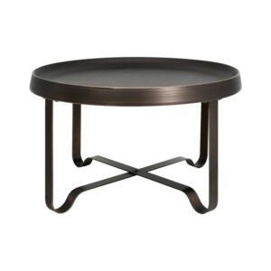 ΜΕΤΑΛΛΙΚΟ ΣΤΡΟΓΓΥΛΟ ΤΡΑΠΕΖΑΚΙ ΓΩΝΙΑΣ Fylliana FL592 ΜΑΥΡΟ ΧΡΩΜΑ 75x42εκ