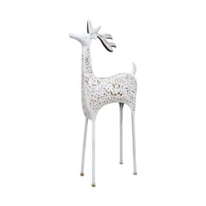 ΜΕΤΑΛΛΙΚΟ ΧΡΙΣΤΟΥΓΕΝΝΙΑΤΙΚΟ ΔΙΑΚΟΣΜΗΤΙΚΟ FL258 Reindeer ΛΕΥΚΟ-ΜΠΕΖ ΧΡΩΜΑ 60x20x120εκ