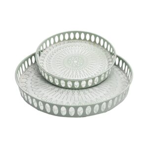 ΣΕΤ 2 ΜΕΤΑΛΛΙΚΟΙ ΔΙΣΚΟΙ Fylliana FL1510 MINT-ΛΕΥΚΟ ΧΡΩΜΑ 38x5εκ