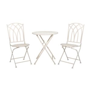 ΣΕΤ ΜΕΤΑΛΛΙΚΟ ΤΡΑΠΕΖΙ ΚΗΠΟΥ Fylliana ΜΕ 2 ΚΑΡΕΚΛΕΣ Gordon ΜΠΕΖ ΧΡΩΜΑ