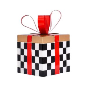 ΧΡΙΣΤΟΥΓΕΝΝΙΑΤΙΚΟ ΜΕΤΑΛΛΙΚΟ ΔΙΑΚΟΣΜΗΤΙΚΟ ΚΟΥΤΙ ΔΩΡΟΥ Fylliana FL038 ΧΡΥΣΟ-ΜΑΥΡΟ-ΛΕΥΚΟ-ΚΟΚΚΙΝΟ 20x20x26εκ