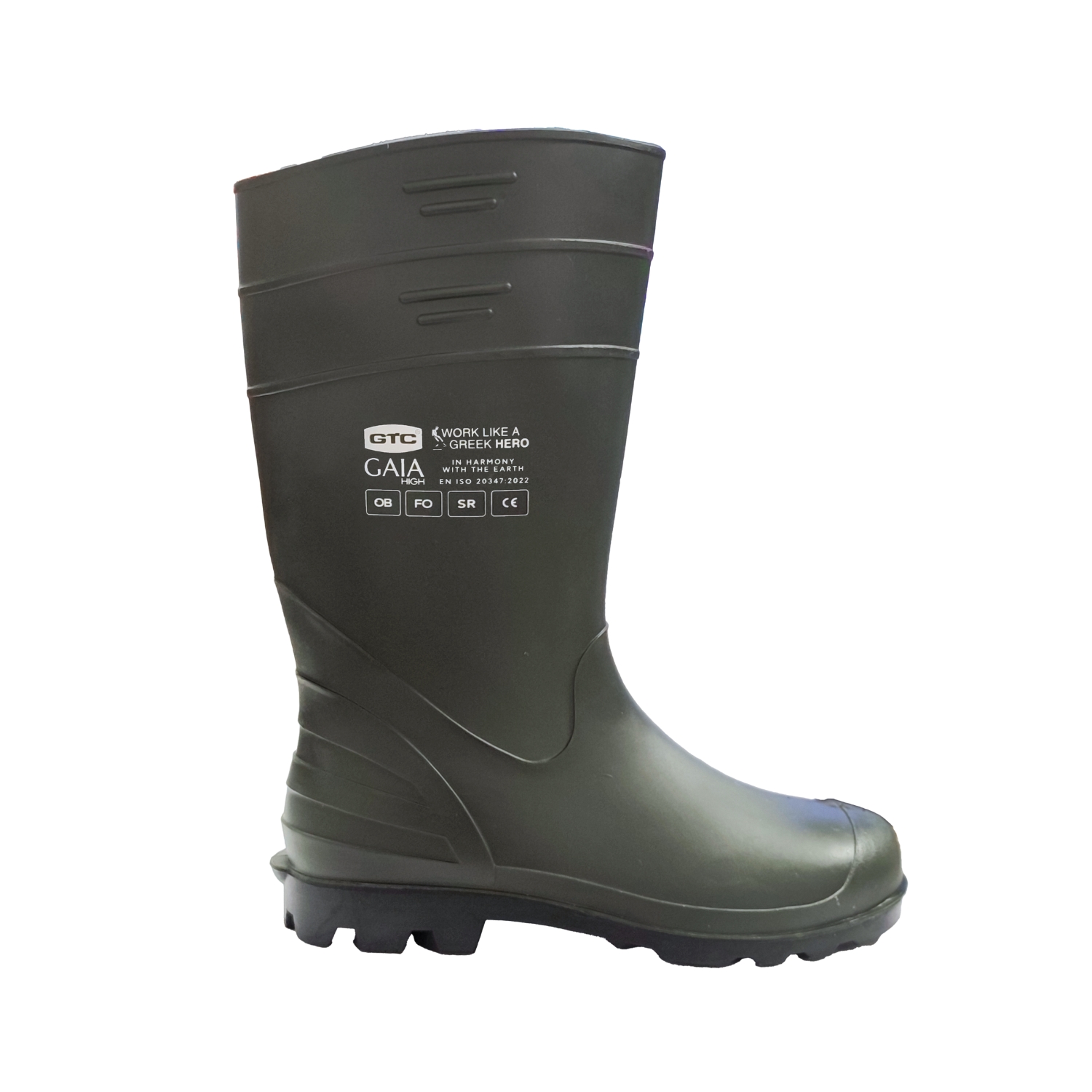 GTC Μπότες γονάτου Gaia PVC πράσινες No47 GTC Μπότες γονάτου Gaia PVC πράσινες No48