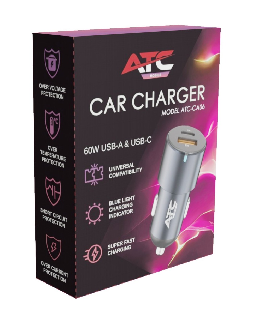 ATC-CA06 Φορτιστής Αυτοκινήτου USB-A & Type-C 60W ATC-CA06 Φορτιστής Αυτοκινήτου USB-A & Type-C 60W - Image 2