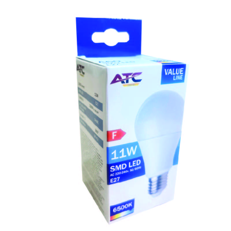 ATC SMD LED Λαμπτήρας A60 230V 11W/1055LM E27 6500K ATC SMD LED Λαμπτήρας A60 230V 11W/1055LM E27 6500K