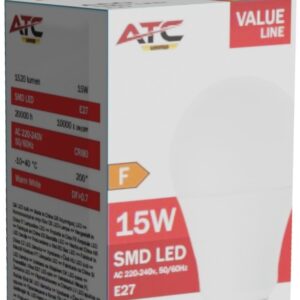 ATC SMD LED Λαμπτήρας A60 230V 15W/1520LM E27 3000K