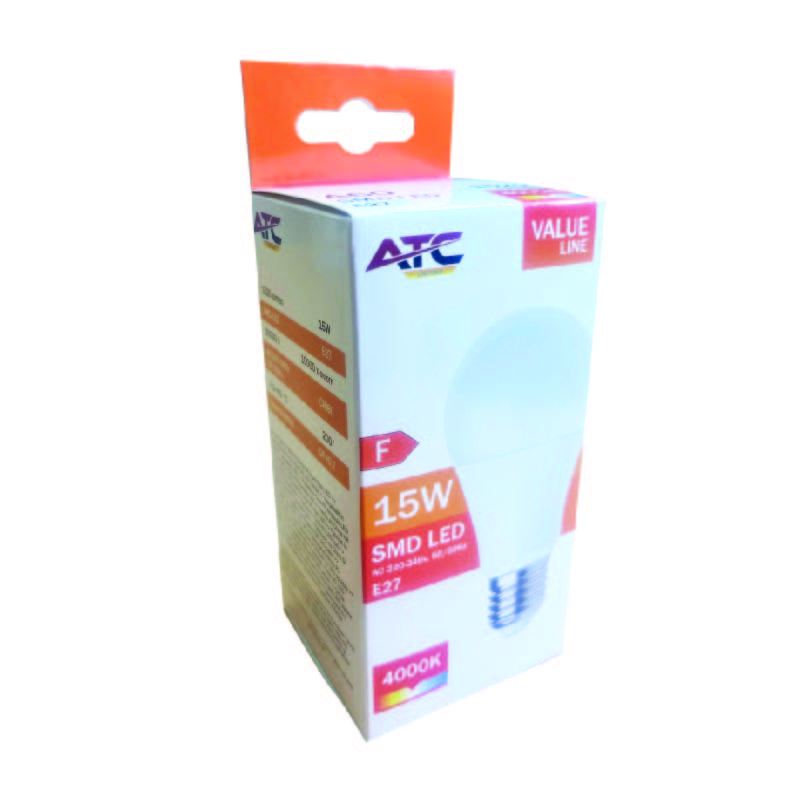 ATC SMD LED Λαμπτήρας A60 230V 15W/1520LM E27 4000K ATC SMD LED Λαμπτήρας A60 230V 15W/1520LM E27 4000K