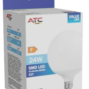 ATC SMD Λαμπτήρας LED Globe G125 230V 24W/2500LM E27 6500K
