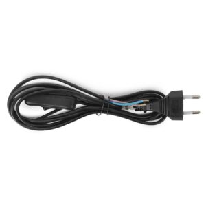 Entac Rewireable Καλώδιο 2G0.75 με Διακόπτη ON/OFF Μαύρο 2.5m