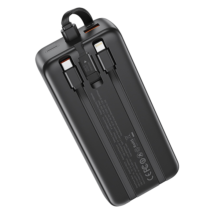XO PR275 Powerbank 22.5W+20W με 3 Ενσωματωμένα Καλώδια 2x USB-C, 1x Lightning & Ψηφιακή Οθόνη 20.000 mAh 1x Lightning & Ψηφιακή Οθόνη 20.000 mAh