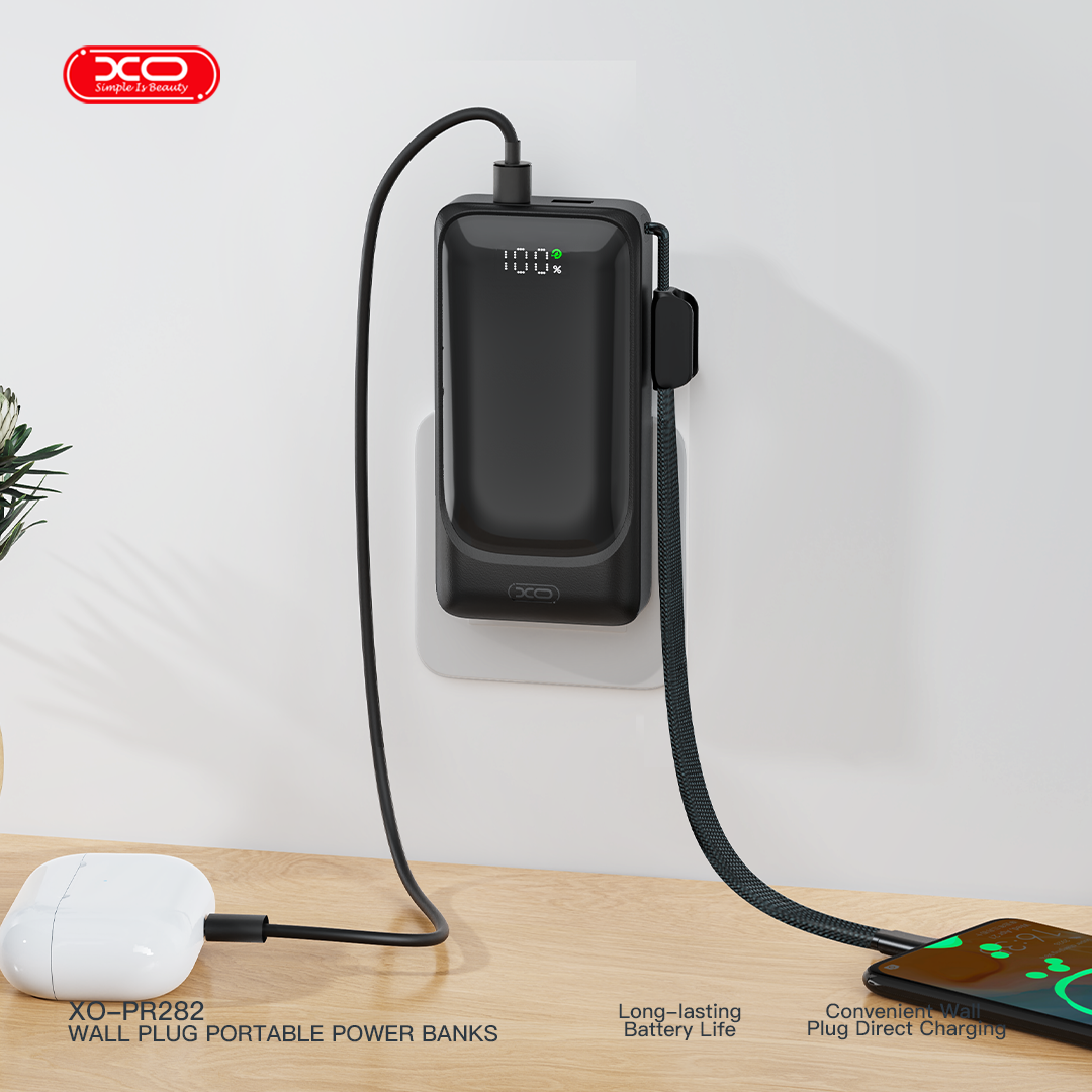 XO PR282 Powerbank Ταχείας Φόρτισης 22.5W με Πρίζα & Λουράκι Type-C 10.000mAh XO PR282 Powerbank Ταχείας Φόρτισης 22.5W με Πρίζα & Λουράκι Type-C 10.000mAh - Image 8