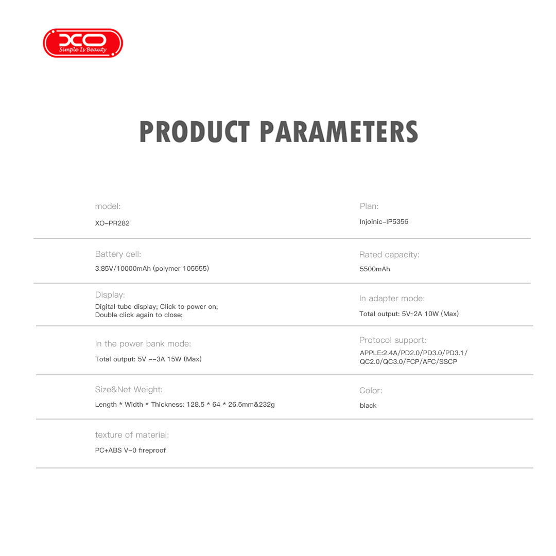 XO PR282 Powerbank Ταχείας Φόρτισης 22.5W με Πρίζα & Λουράκι Type-C 10.000mAh XO PR282 Powerbank Ταχείας Φόρτισης 22.5W με Πρίζα & Λουράκι Type-C 10.000mAh - Image 10