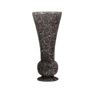 ΓΥΑΛΙΝΟ ΕΠΙΤΡΑΠΕΖΙΟ ΒΑΖΟ Fylliana Mosaic ΓΚΡΙ ΧΡΩΜΑ 15x35εκ