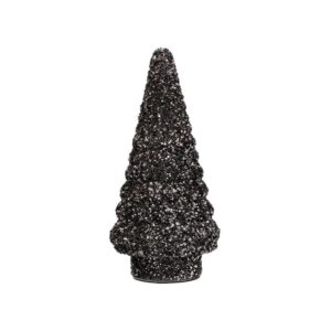 ΓΥΑΛΙΝΟ ΕΠΙΤΡΑΠΕΖΙΟ ΧΡΙΣΤΟΥΓΕΝΝΙΑΤΙΚΟ ΔΙΑΚΟΣΜΗΤΙΚΟ Fylliana Tree ΓΚΡΙ ΧΡΩΜΑ 15x30εκ