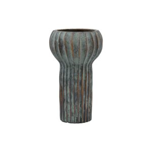 ΔΙΑΚΟΣΜΗΤΙΚΟ ΒΑΖΟ ΤΣΙΜΕΝΤΕΝΙΟ Fylliana FL15773 ΑΝΘΡΑΚΙ-ΠΡΑΣΙΝΟ ΜΕ ΜΠΡΟΝΖΕ ΛΕΠΤΟΜΕΡΕΙΕΣ ΧΡΩΜΑ 17x28εκ