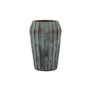 ΔΙΑΚΟΣΜΗΤΙΚΟ ΒΑΖΟ ΤΣΙΜΕΝΤΕΝΙΟ Fylliana FL22424 ΑΝΘΡΑΚΙ-ΠΡΑΣΙΝΟ ΜΕ ΜΠΡΟΝΖΕ ΛΕΠΤΟΜΕΡΕΙΕΣ ΧΡΩΜΑ 15x24εκ