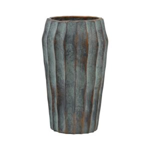 ΔΙΑΚΟΣΜΗΤΙΚΟ ΒΑΖΟ ΤΣΙΜΕΝΤΕΝΙΟ Fylliana FL22424 ΑΝΘΡΑΚΙ-ΠΡΑΣΙΝΟ ΜΕ ΜΠΡΟΝΖΕ ΛΕΠΤΟΜΕΡΕΙΕΣ ΧΡΩΜΑ 18x31εκ