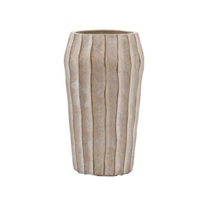 ΔΙΑΚΟΣΜΗΤΙΚΟ ΒΑΖΟ ΤΣΙΜΕΝΤΕΝΙΟ Fylliana FL22424 ΜΠΕΖ-ΓΚΡΙ ΜΕ TAUPE ΛΕΠΤΟΜΕΡΕΙΕΣ ΧΡΩΜΑ 18x31εκ