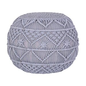 ΔΙΑΚΟΣΜΗΤΙΚΟ ΠΟΥΦ ΜΑΚΡΑΜΕ Fylliana ΑΝΟΙΧΤΟ ΓΚΡΙ ΧΡΩΜΑ 45x45x40εκ