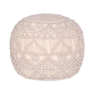 ΔΙΑΚΟΣΜΗΤΙΚΟ ΠΟΥΦ ΜΑΚΡΑΜΕ Fylliana ΦΥΣΙΚΟ ΧΡΩΜΑ 45x45x40εκ