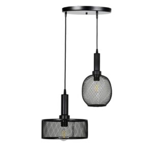 ΔΙΦΩΤΟ ΜΕΤΑΛΛΙΚΟ ΦΩΤΙΣΤΙΚΟ ΟΡΟΦΗΣ Fylliana ΜΕ ΚΑΠΕΛΟ ΠΛΕΓΜΑ ΜΑΥΡΟ ΧΡΩΜΑ Ε27