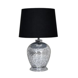 ΕΠΙΤΡΑΠΕΖΙΑ ΛΑΜΠΑ Fylliana FL24518 ΓΥΑΛΙΝΗ ΑΣΗΜΙ ΧΡΩΜΑ 33x52εκ Ε27