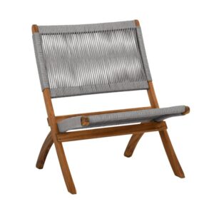 ΚΑΡΕΚΛΑ ΚΗΠΟΥ Fylliana "Ivy" ΦΥΣΙΚΟ ΞΥΛΟ ΑΚΑΚΙΑΣ ΜΕ ΓΚΡΙ ΚΟΡΔΟΝΙ 72x60x75εκ