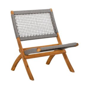 ΚΑΡΕΚΛΑ ΚΗΠΟΥ Fylliana "Lyra" ΦΥΣΙΚΟ ΞΥΛΟ ΑΚΑΚΙΑΣ ΜΕ ΓΚΡΙ ΚΟΡΔΟΝΙ 72x60x75εκ