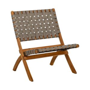 ΚΑΡΕΚΛΑ ΚΗΠΟΥ Fylliana "Solena" ΦΥΣΙΚΟ ΞΥΛΟ ΑΚΑΚΙΑΣ ΜΕ ΓΚΡΙ PU ΙΜΑΝΤΕΣ 72x60x75εκ