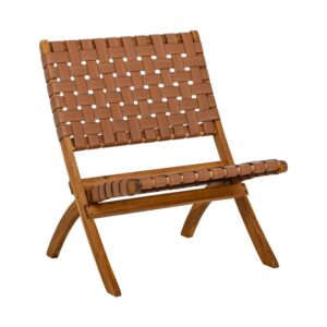 ΚΑΡΕΚΛΑ ΚΗΠΟΥ Fylliana "Solena" ΦΥΣΙΚΟ ΞΥΛΟ ΑΚΑΚΙΑΣ ΜΕ ΚΑΦΕ PU ΙΜΑΝΤΕΣ 72x60x75εκ