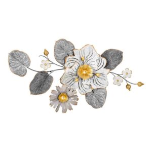 ΜΕΤΑΛΛΙΚΟ ΔΙΑΚΟΣΜΗΤΙΚΟ ΤΟΙΧΟΥ Fylliana FL0399 ΓΚΡΙ-ΛΕΥΚΟ-ΧΡΥΣΟ ΧΡΩΜΑ 90x7x48εκ