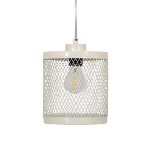 ΜΟΝΟΦΩΤΟ ΜΕΤΑΛΛΙΚΟ ΦΩΤΙΣΤΙΚΟ ΟΡΟΦΗΣ Fylliana ΜΕ ΚΑΠΕΛΟ ΠΛΕΓΜΑ ΚΡΕΜ ΧΡΩΜΑ 18x20εκ Ε27