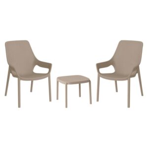 ΣΕΤ 2 ΚΑΡΕΚΛΕΣ ΚΗΠΟΥ ΚΑΙ ΤΡΑΠΕΖΑΚΙ Fylliana “Selavia” ΜΕ UV ΠΡΟΣΤΑΣΙΑ TAUPE ΧΡΩΜΑ