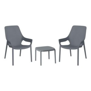 ΣΕΤ 2 ΚΑΡΕΚΛΕΣ ΚΗΠΟΥ ΚΑΙ ΤΡΑΠΕΖΑΚΙ Fylliana “Selavia” ΜΕ UV ΠΡΟΣΤΑΣΙΑ ΣΚΟΥΡΟ ΓΚΡΙ ΧΡΩΜΑ