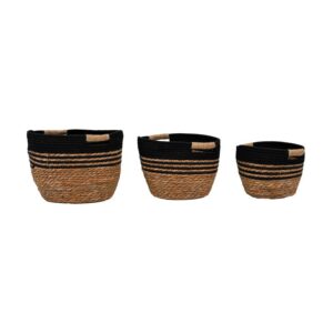 ΣΕΤ 3 ΨΑΘΙΝΑ ΚΑΛΑΘΙΑ Fylliana ΦΥΣΙΚΟ-ΜΑΥΡΟ ΧΡΩΜΑ 31x25εκ