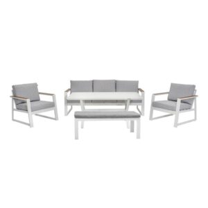 ΣΕΤ ΣΑΛΟΝΙ ΕΞΟΧΗΣ 5 ΤΕΜΑΧΙΩΝ Fylliana "Maya" ΛΕΥΚΟ ΧΡΩΜΑ