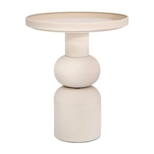 ΣΤΡΟΓΓΥΛΟ ΜΕΤΑΛΛΙΚΟ ΤΡΑΠΕΖΑΚΙ Fylliana FL620244 ΚΡΕΜ ΧΡΩΜΑ 45x55εκ