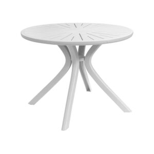 ΤΡΑΠΕΖΙ ΠΛΑΣΤΙΚΟ ΣΤΡΟΓΓΥΛΟ FYLLIANA FL8100 ΛΕΥΚΟ ΧΡΩΜΑ 100x75εκ