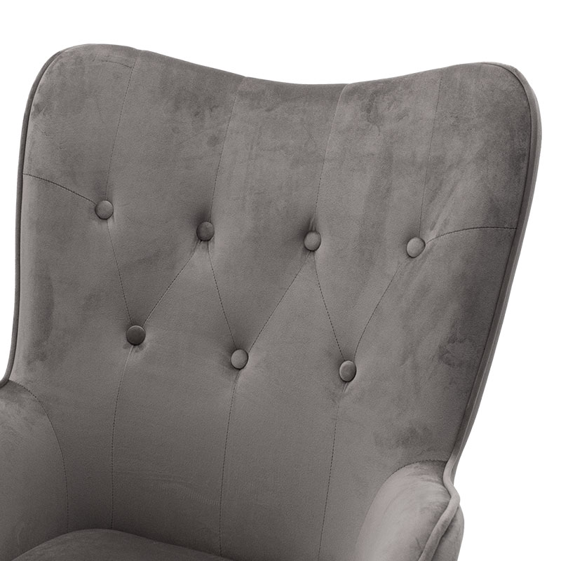 Καρέκλα γραφείου διευθυντή Kido pakoworld με βελούδο γκρι Καρέκλα γραφείου διευθυντή Kido pakoworld με βελούδο γκρι - Image 5