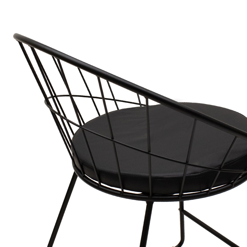 Καρέκλα Seth pakoworld μέταλλο μαύρο-μαξιλάρι PVC μαύρο Καρέκλα Seth pakoworld μέταλλο μαύρο-μαξιλάρι PVC μαύρο - Image 5