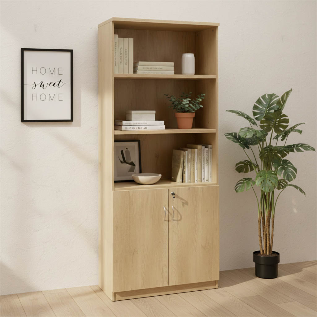 Βιβλιοθήκη γραφείου επαγγελματική Amazon pakoworld χρώμα sonoma 80x40x200εκ Βιβλιοθήκη γραφείου επαγγελματική Amazon pakoworld χρώμα sonoma 80x40x200εκ