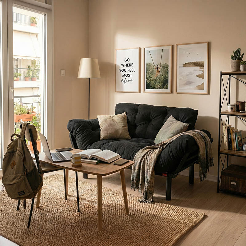 Καναπές κρεβάτι PWF-0018 pakoworld 2θέσιος με ύφασμα χρώμα μαύρο 155x73x85cm Καναπές κρεβάτι PWF-0018 pakoworld 2θέσιος με ύφασμα χρώμα μαύρο 155x73x85cm - Image 2