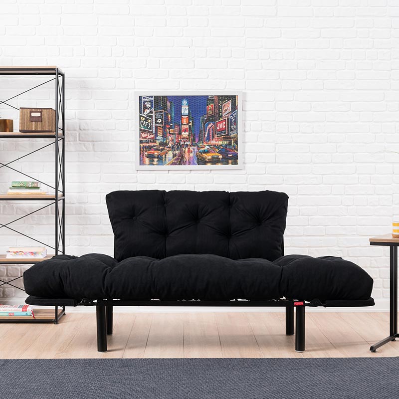Καναπές κρεβάτι PWF-0018 pakoworld 2θέσιος με ύφασμα χρώμα μαύρο 155x73x85cm Καναπές κρεβάτι PWF-0018 pakoworld 2θέσιος με ύφασμα χρώμα μαύρο 155x73x85cm - Image 5