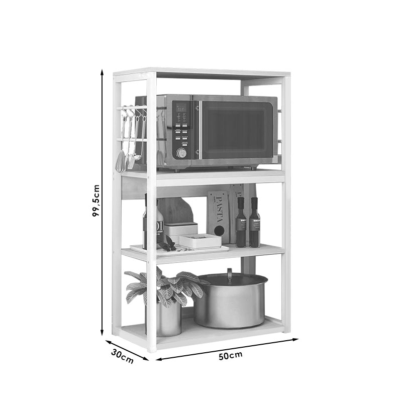 Ραφιέρα επιδαπέδια Wille pakoworld μέταλλο λευκό-φυσικό 50x30x99εκ Ραφιέρα επιδαπέδια Wille pakoworld μέταλλο λευκό-φυσικό 50x30x99εκ - Image 3