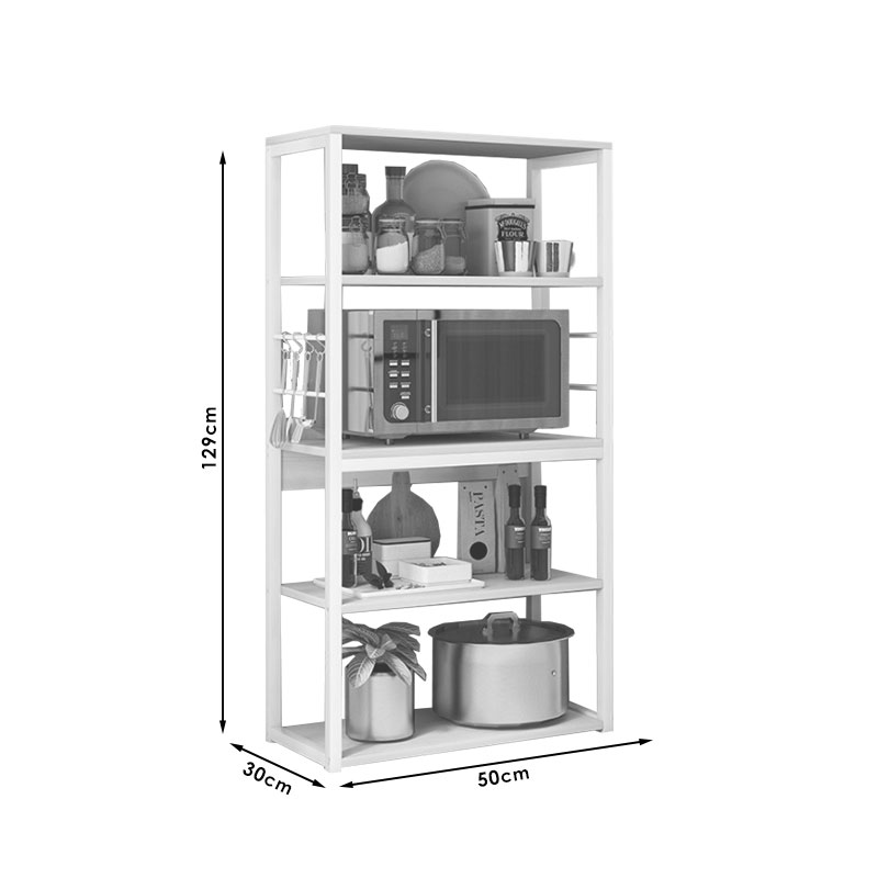 Ραφιέρα επιδαπέδια Tace pakoworld μέταλλο λευκό-φυσικό 50x30x129εκ Ραφιέρα επιδαπέδια Tace pakoworld μέταλλο λευκό-φυσικό 50x30x129εκ - Image 3