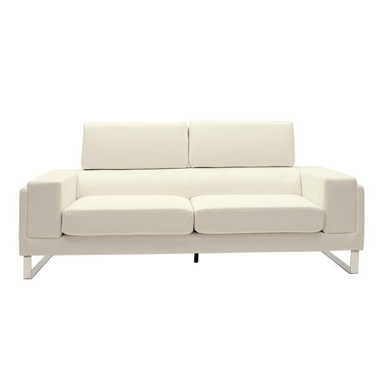 Καναπές Shea pakoworld 3θέσιος PU ivory-inox 198x80x87εκ Καναπές Shea pakoworld 3θέσιος PU ivory-inox 198x80x87εκ - Image 3