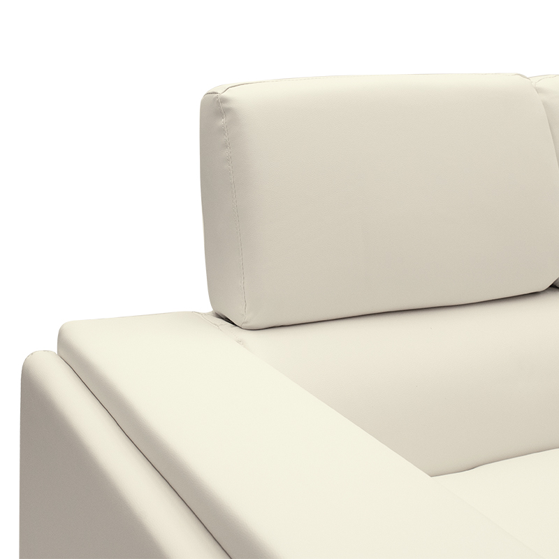 Καναπές Shea pakoworld 3θέσιος PU ivory-inox 198x80x87εκ Καναπές Shea pakoworld 3θέσιος PU ivory-inox 198x80x87εκ - Image 4