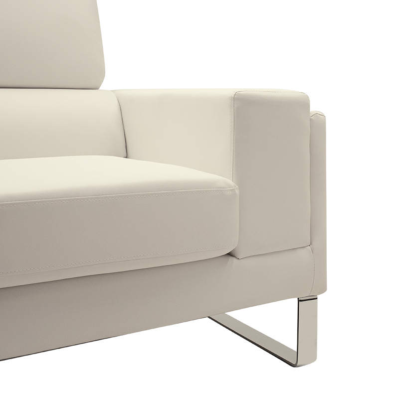 Καναπές Shea pakoworld 3θέσιος PU ivory-inox 198x80x87εκ Καναπές Shea pakoworld 3θέσιος PU ivory-inox 198x80x87εκ - Image 5
