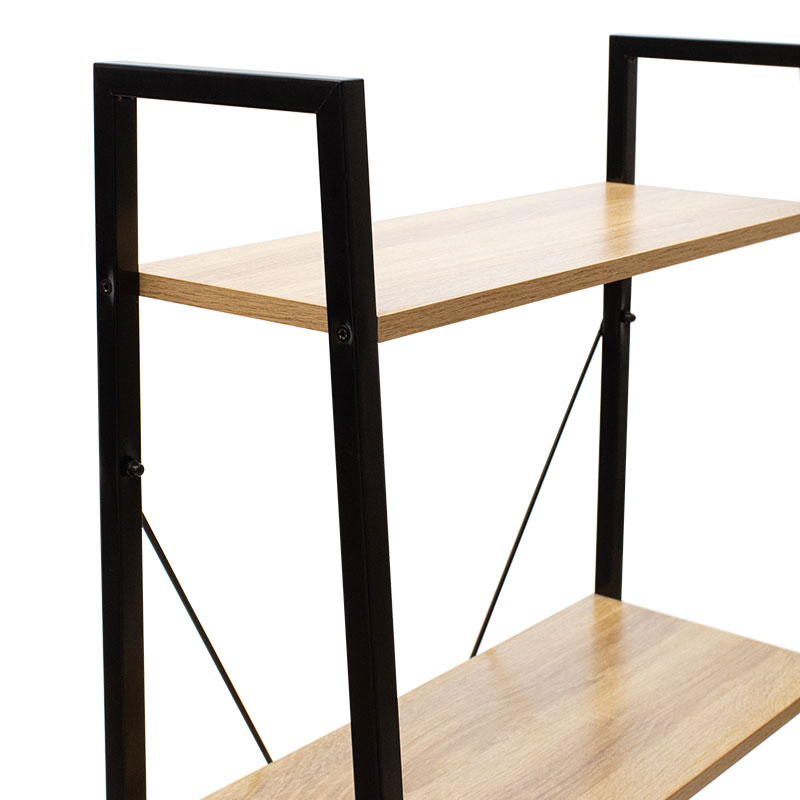 Βιβλιοθήκη- Ραφιέρα Ramon pakoworld φυσικό-μαύρο 60x23x145,5εκ Βιβλιοθήκη- Ραφιέρα Ramon pakoworld φυσικό-μαύρο 60x23x145,5εκ - Image 4