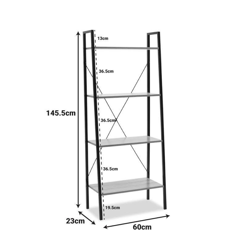 Βιβλιοθήκη- Ραφιέρα Ramon pakoworld φυσικό-μαύρο 60x23x145,5εκ Βιβλιοθήκη- Ραφιέρα Ramon pakoworld φυσικό-μαύρο 60x23x145,5εκ - Image 6